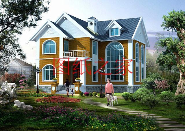 新穎別致的二層農村別墅，占地130平米，蓋起來絕對有面子！