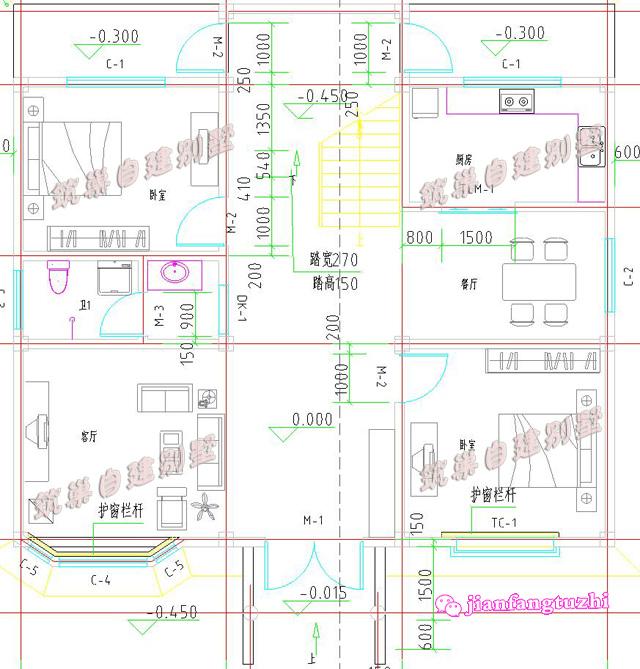 占地150平農村三層別墅設計圖，美觀實用，清新大方，空間利用率高，特別適合農村建房。