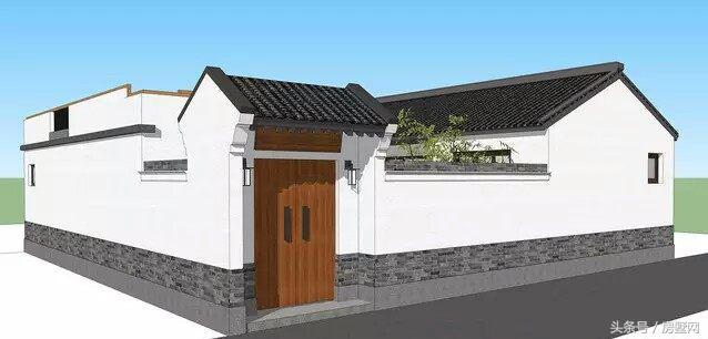 一層新中式別墅設計圖，造型相對簡單，超大露臺設計，這別墅住的太舒心