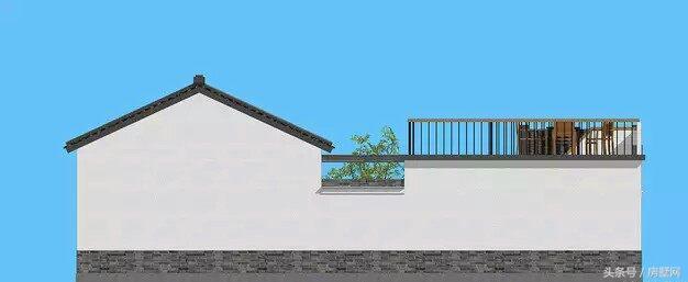 一層新中式別墅設計圖，造型相對簡單，超大露臺設計，這別墅住的太舒心