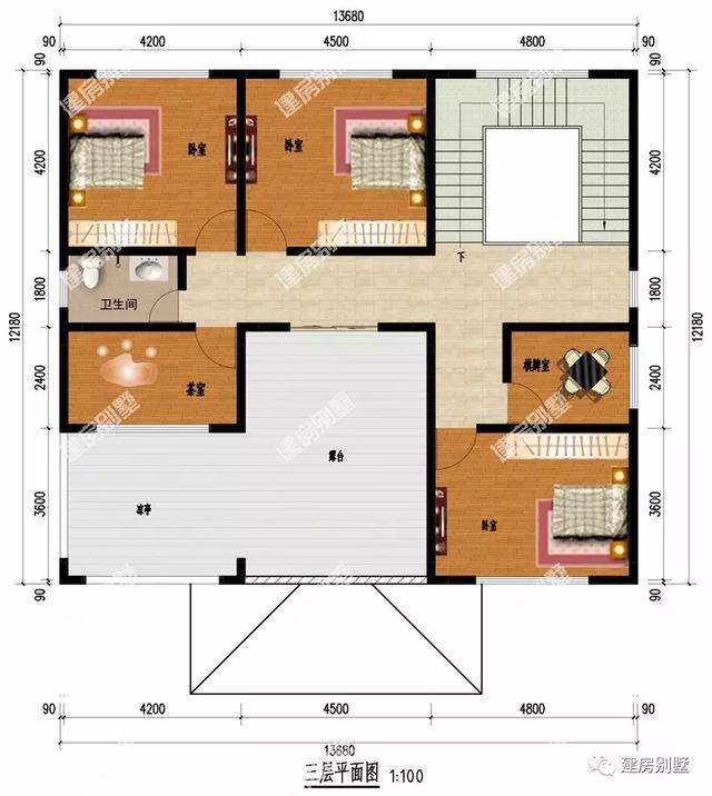 3款不同風格的農村自建房，第一棟簡約美式風，第二棟簡歐風