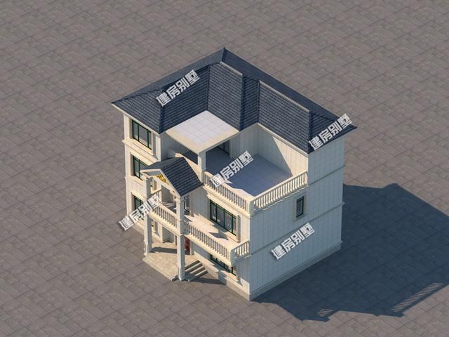 兩套開間都是12.8米的三層農村自建房，精致漂亮，鄰居們的眼紅是最好的認可！
