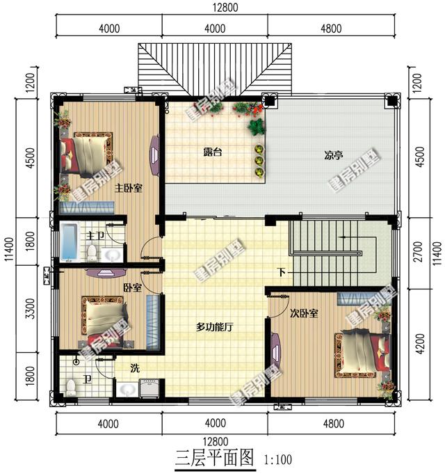 兩套開間都是12.8米的三層農村自建房，精致漂亮，鄰居們的眼紅是最好的認可！