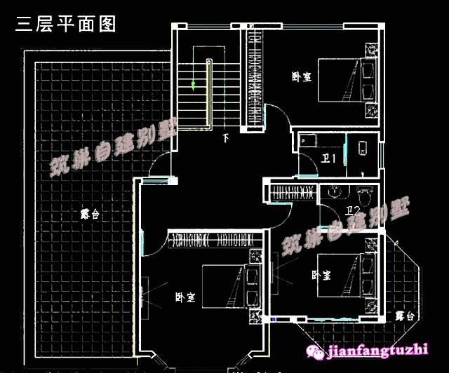 占地140平方米的農(nóng)村三層磚混結(jié)構(gòu)別墅自建房，帶露臺，簡單大氣，適合農(nóng)村自建！