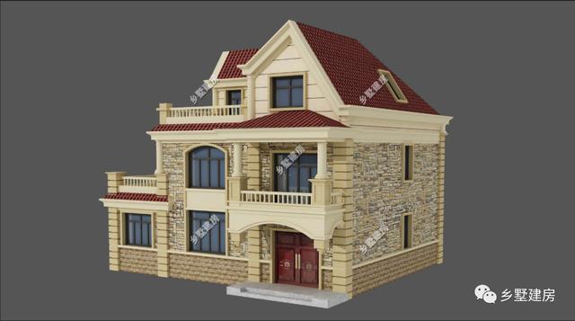 下半年新款三層農村自建房，方便實用，臥室多，農村蓋房就選它！