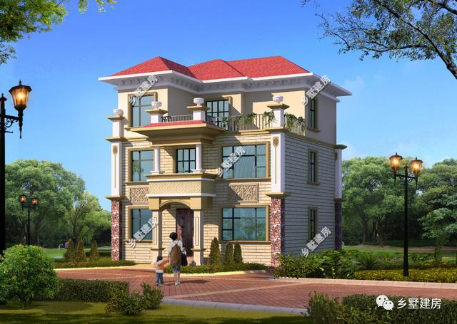 下半年新款三層農村自建房，方便實用，臥室多，農村蓋房就選它！