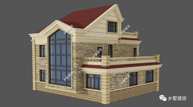 下半年新款三層農村自建房，方便實用，臥室多，農村蓋房就選它！