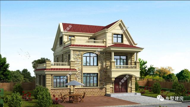 下半年新款三層農村自建房，方便實用，臥室多，農村蓋房就選它！