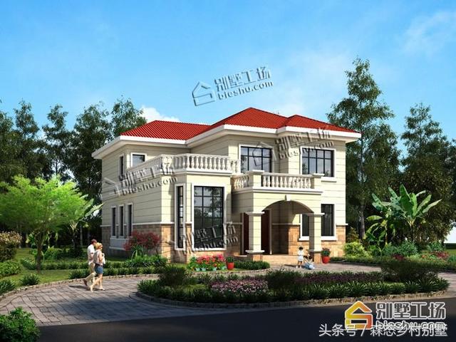 二層簡歐別墅設計圖，結構簡練大方，造價還實惠，建房也不會有太大經濟壓力。