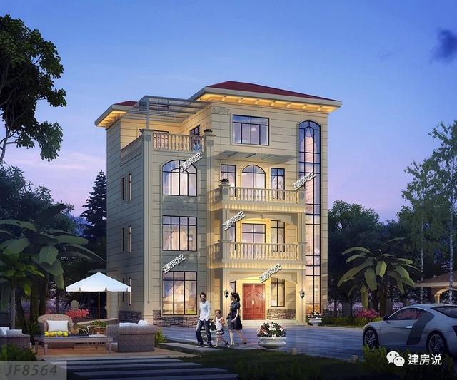 四層歐式別墅設計圖，豪華大氣，特別適合兩兄弟合建，幾萬合建一棟，特劃算