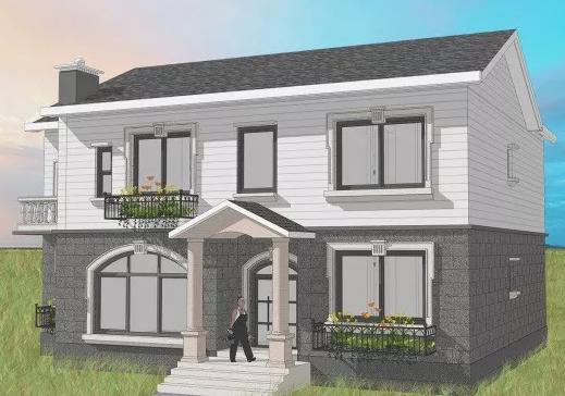 14.8x11.6米二層農(nóng)村別墅設(shè)計圖，經(jīng)濟實用，造價31萬