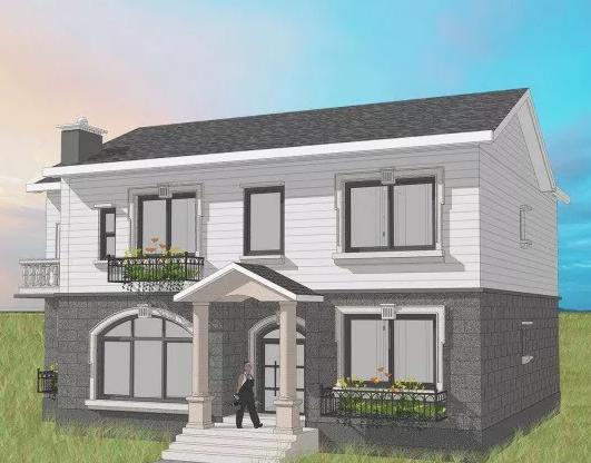 14.8x11.6米二層農(nóng)村別墅設(shè)計圖，經(jīng)濟實用，造價31萬