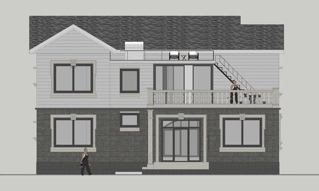 14.8x11.6米二層農(nóng)村別墅設(shè)計圖，經(jīng)濟實用，造價31萬