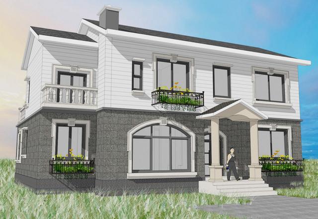 14.8x11.6米二層農(nóng)村別墅設(shè)計圖，經(jīng)濟實用，造價31萬