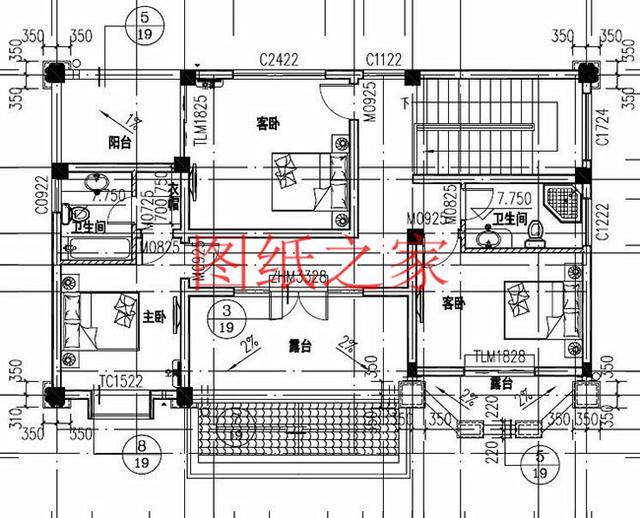 多臥室的三層別墅設計圖，挑空設計，給您溫馨舒適的享受!