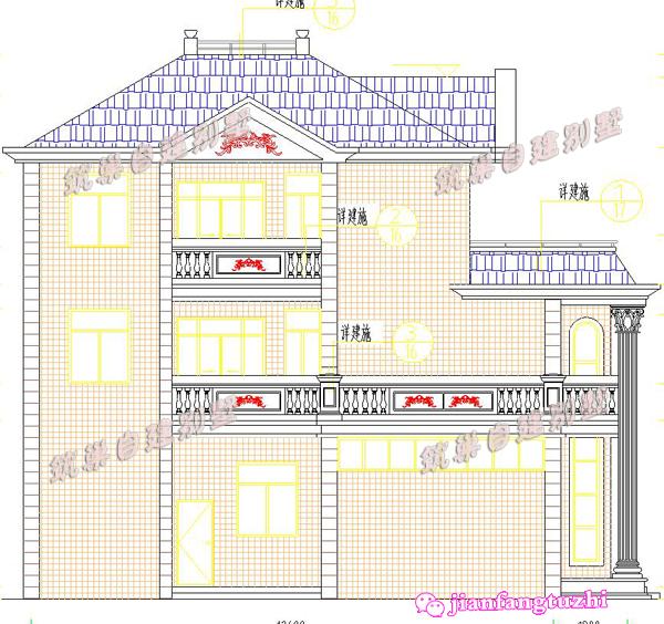 13x15米鄉(xiāng)村三層復(fù)式別墅設(shè)計圖，供您參考