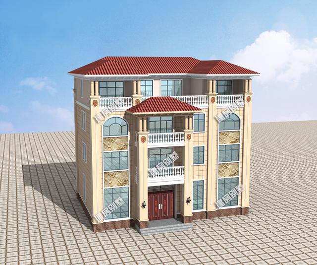 四層別墅設計圖，挑空設計+雙側露臺，送您你似錦前程！