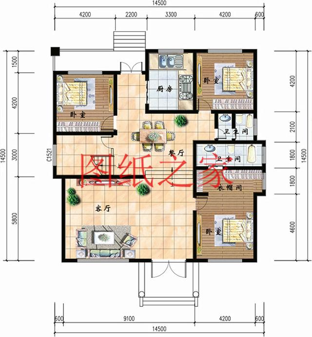 超大戶型，時尚現(xiàn)代的二層別墅設計圖，建成后您一定喜歡