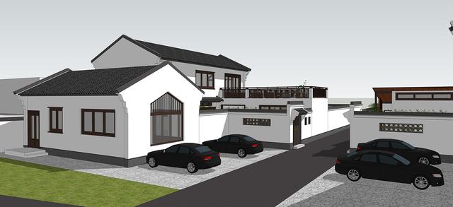 新中式民俗別墅設計圖，可用于民宿，也可商用。