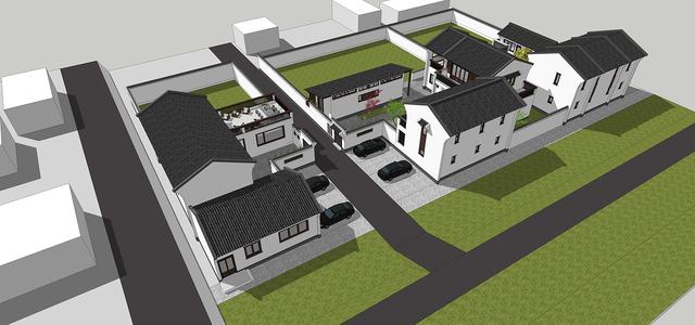 新中式民俗別墅設計圖，可用于民宿，也可商用。