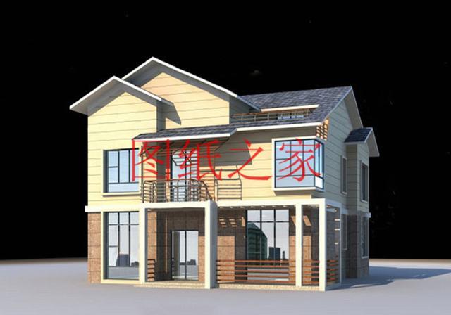 25萬占地150平的二層別墅設(shè)計(jì)圖，簡單大氣造價(jià)低。