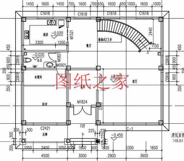 25萬占地150平的二層別墅設(shè)計(jì)圖，簡單大氣造價(jià)低。