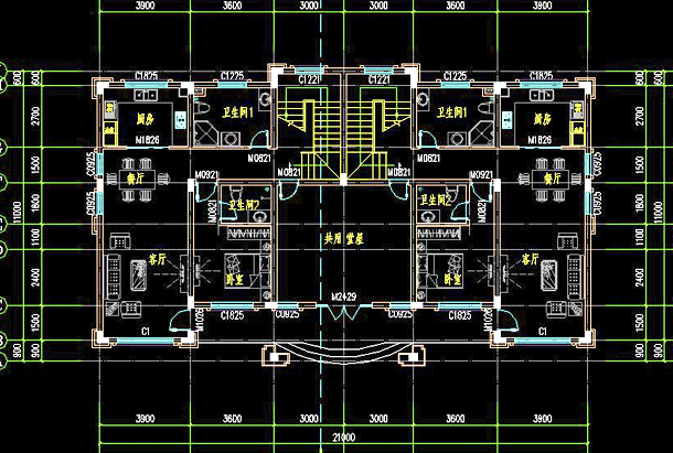 共用中堂雙拼兄弟三層別墅設計圖，簡歐式風格