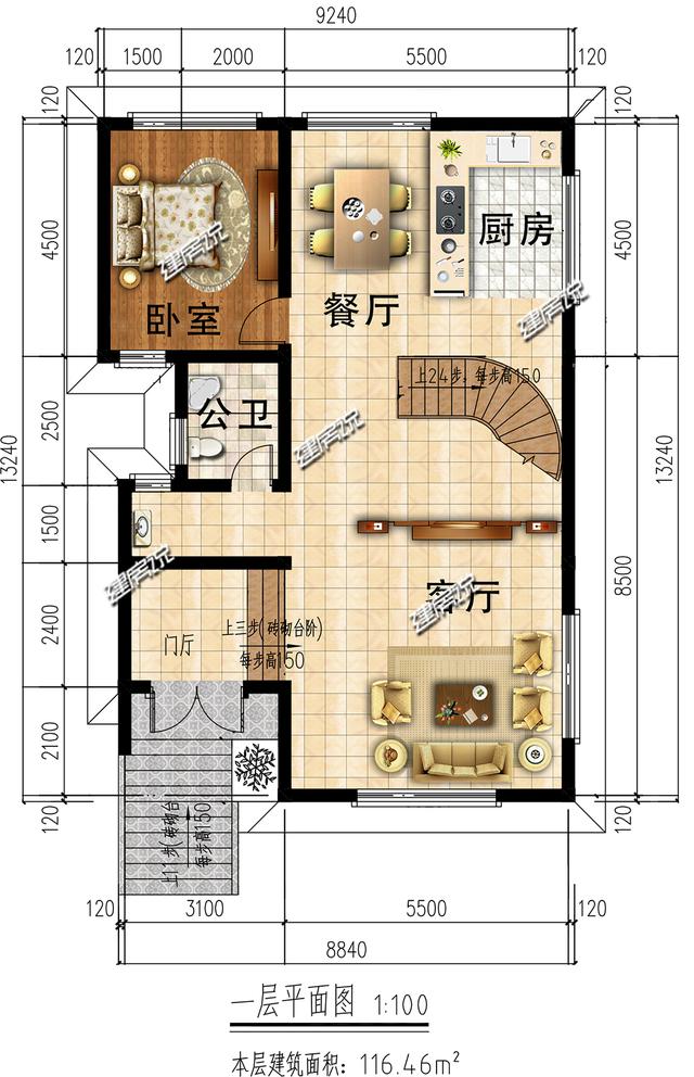 小占地別墅設計圖，外觀時尚新潮，還有地下車庫哦！