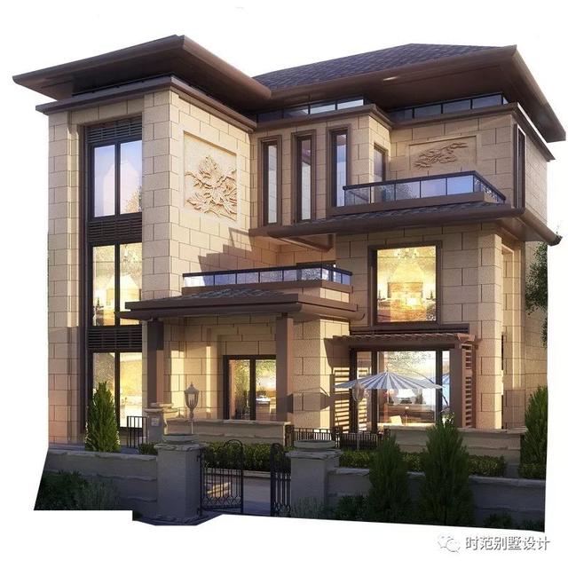 多露臺的新中式別墅設(shè)計圖，奢華大氣，您值得擁有！