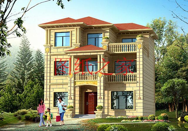 多臥室的三層別墅設計圖，適合大家族，五世同堂也住得下。