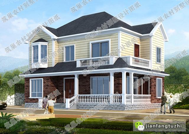 坡屋頂帶回廊農村自建房，外觀新穎獨特，造價25萬！