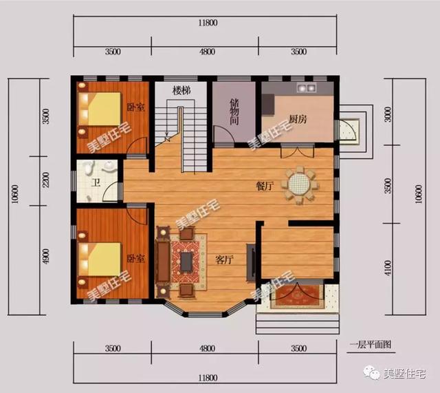 占地120平左右的別墅設計圖，美觀實用，適合每家每戶。