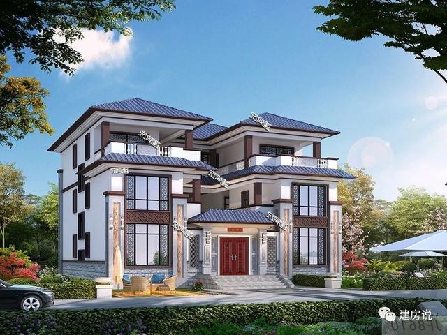 新型中式別墅設計圖，室內布局超贊，外觀獨特亮眼。