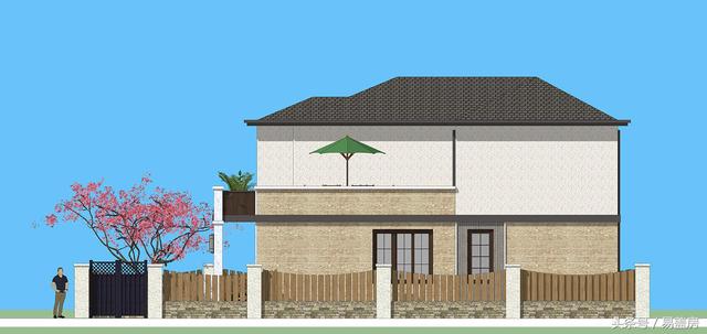 北京43萬歐式別墅設(shè)計圖，景觀院墻超大露臺，引得鄉(xiāng)親參觀！