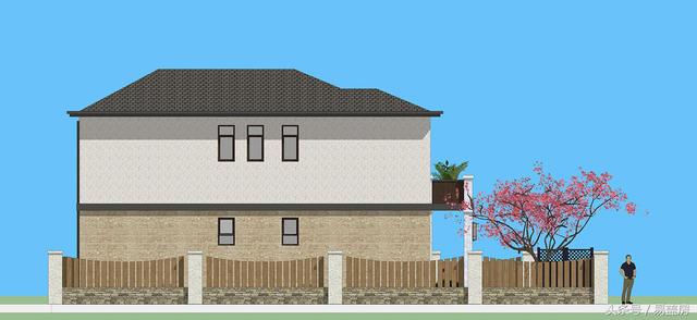 北京43萬歐式別墅設(shè)計圖，景觀院墻超大露臺，引得鄉(xiāng)親參觀！