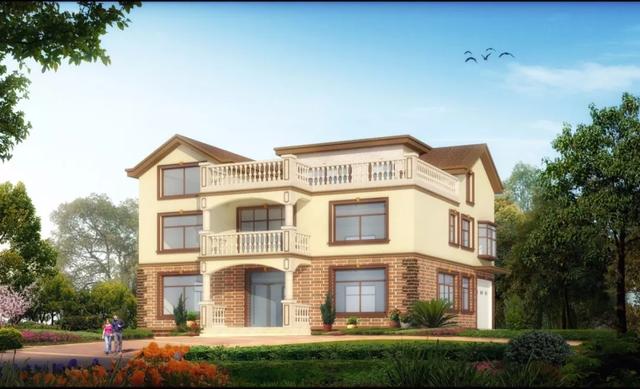 歐式風格別墅設計圖 ，造價低廉，經濟實用型別墅。