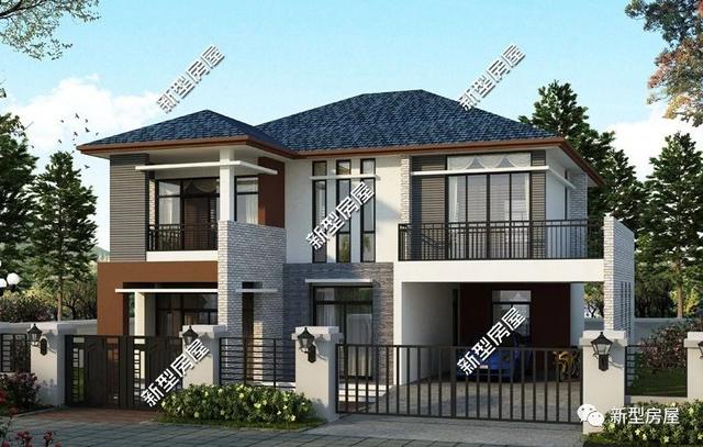 3套帶車庫露臺的別墅設計圖，實拍圖太美第2套30W就能建