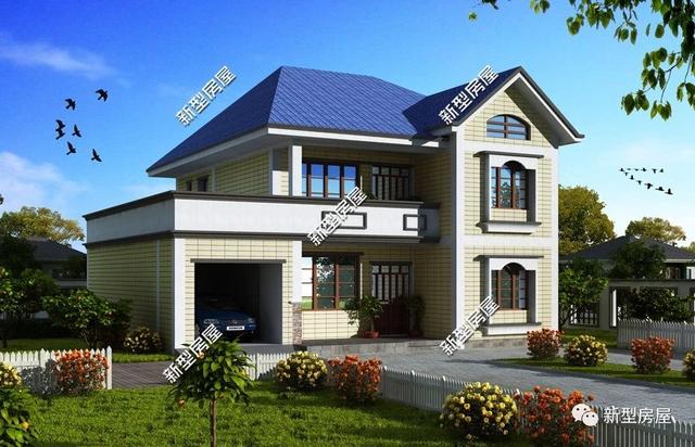 3套帶車庫露臺的別墅設計圖，實拍圖太美第2套30W就能建