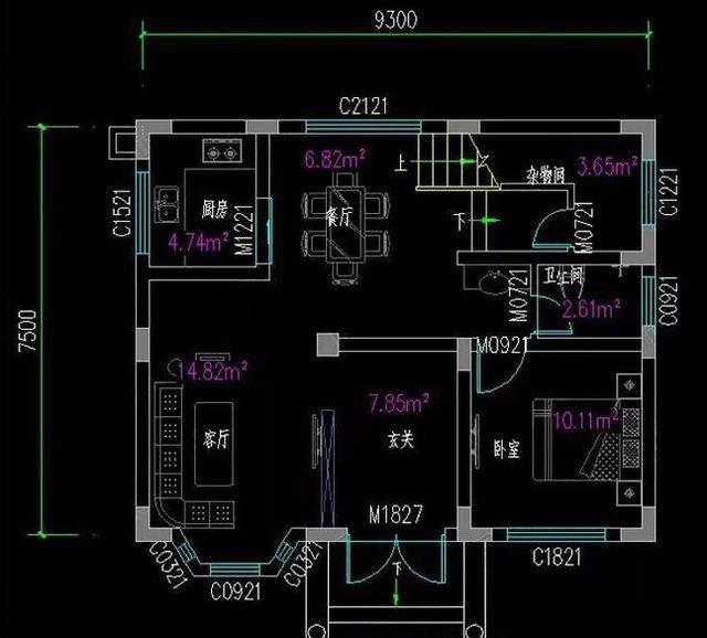 兩層小戶型別墅設計圖，五室兩廳功能齊全。
