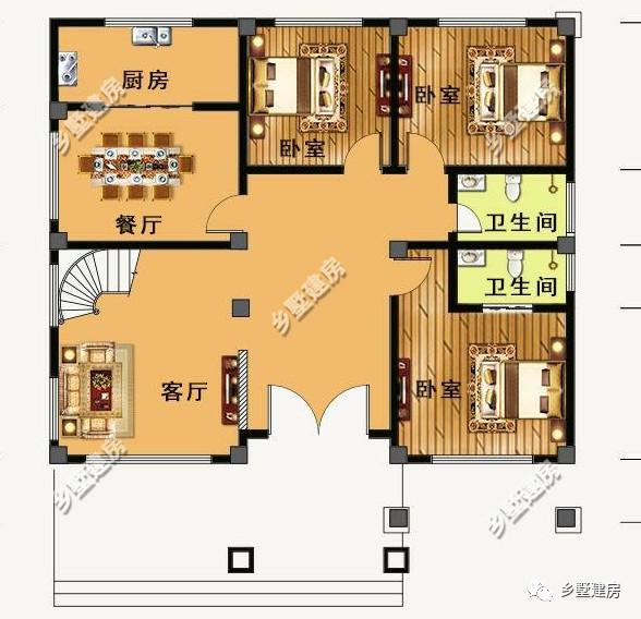 黃金別墅設計圖，造價二三十萬，依山傍水好去處！