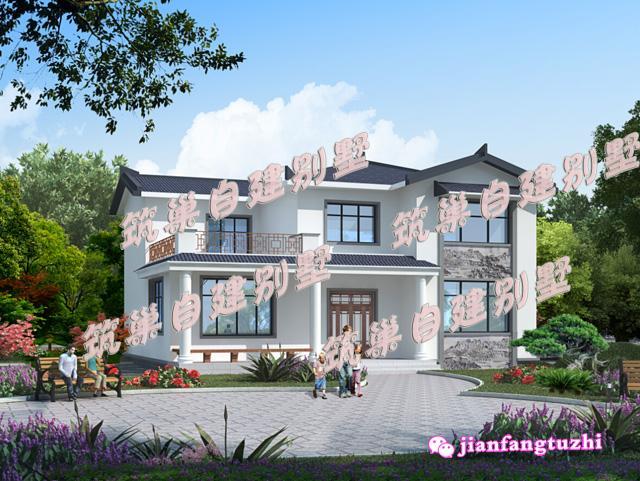 簡歐式二層別墅設計圖，簡約實用，造價低廉。