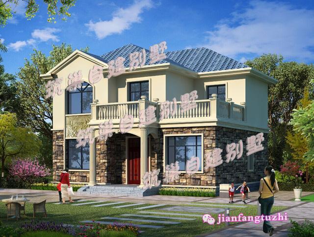 簡歐式二層別墅設計圖，簡約實用，造價低廉。