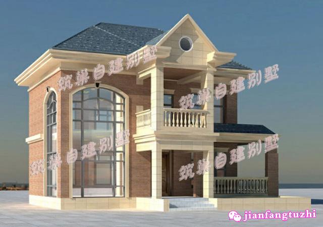 簡歐式二層別墅設計圖，簡約實用，造價低廉。