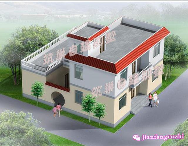 簡歐式二層別墅設計圖，簡約實用，造價低廉。