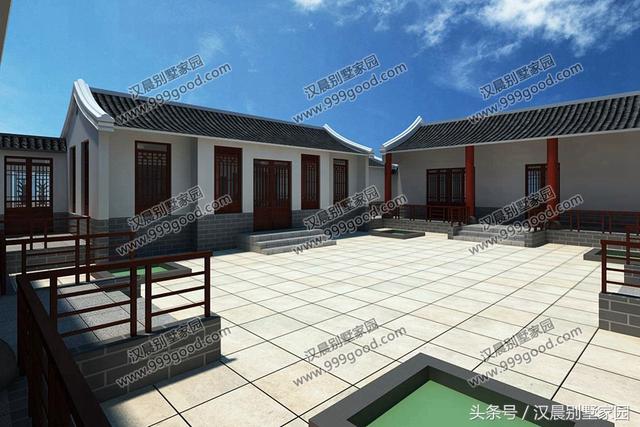 農(nóng)村四合院別墅設(shè)計(jì)圖，古香古氣，典雅而不失新穎。