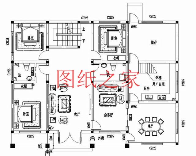 寬敞明亮的二層別墅設計圖，簡約大方、與眾不同！