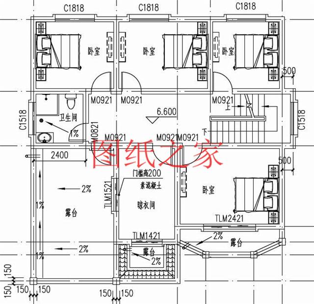 實用型三層別墅設計圖，130平造價只要三十萬，值得建造。