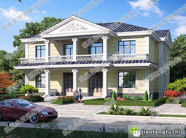 2套實用美觀二層雙拼別墅設計圖，第一套造價40W，第二套23W.