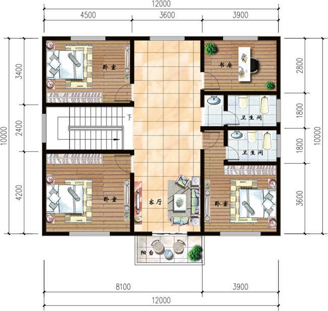 三層三間別墅設計圖方案,含外觀圖片,自建推薦