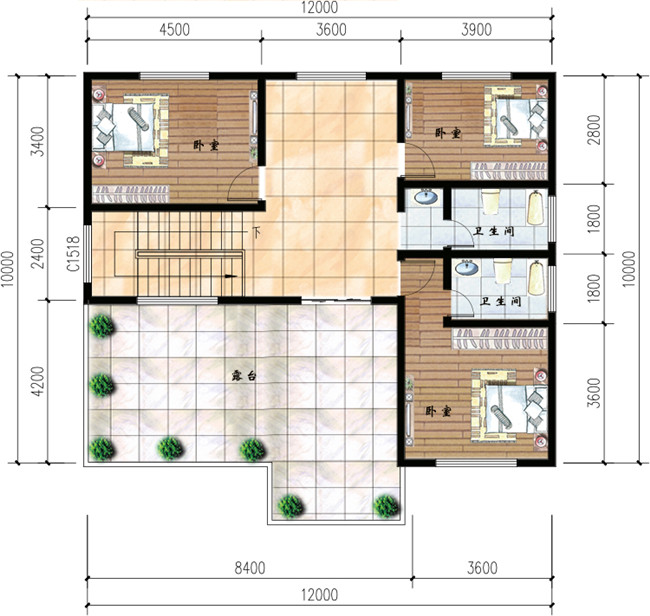三層三間別墅設計圖方案,含外觀圖片,自建推薦